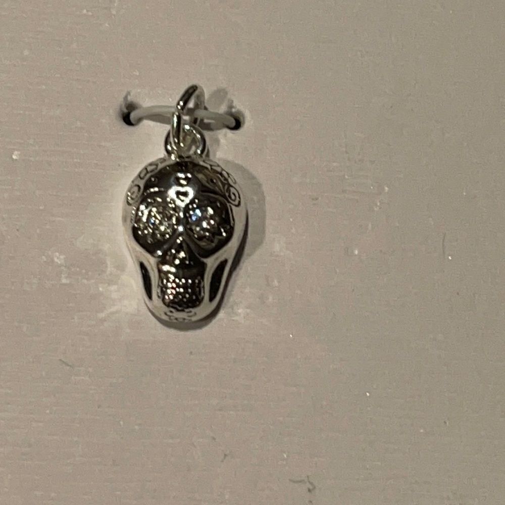 Unwritten fine silver plated skull charm